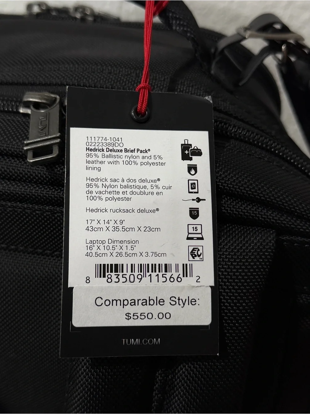 TUMI Hedrick Deluxe Brief Pack Backpac